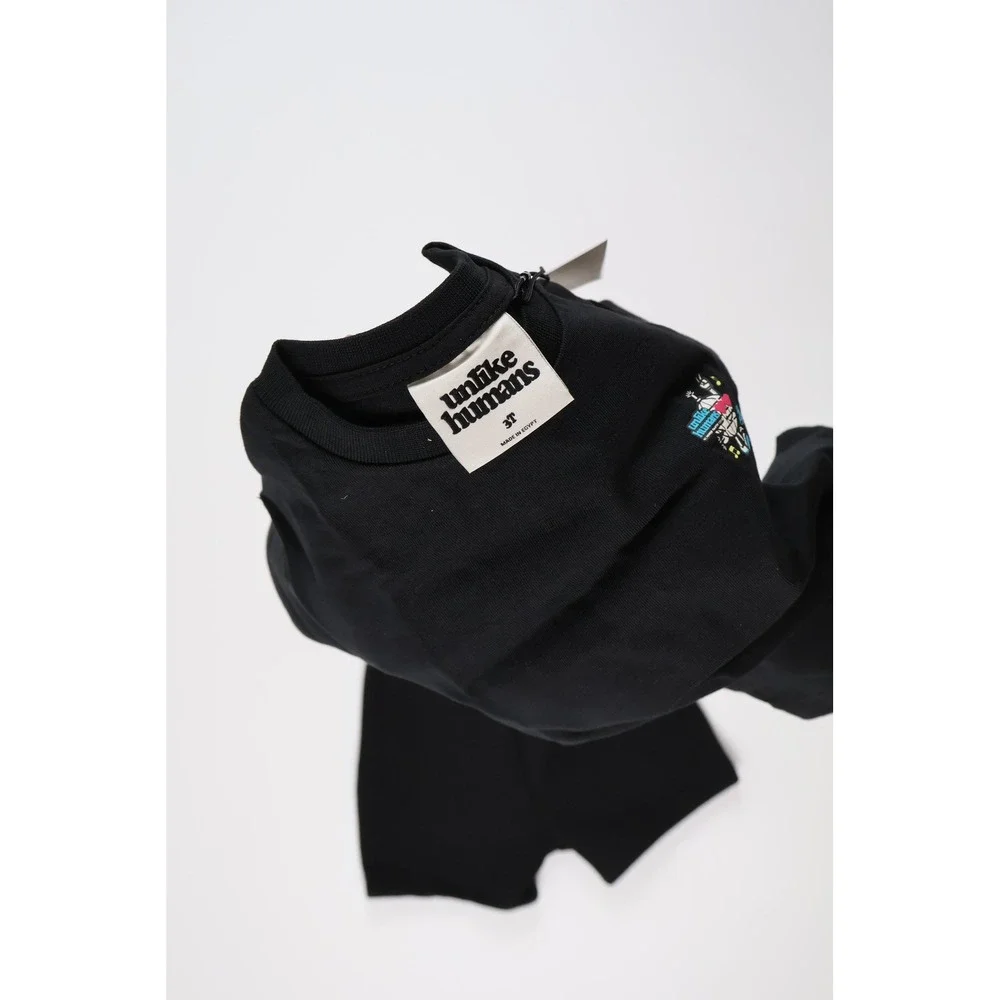 Unlike Humans 2-Piece Set Summer Party Club Black Graphic 3T NWT